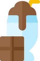 Chocolate ice cream with a chocolate bar vector