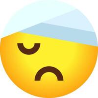 A sad emoticor with a bandage on his head vector