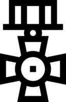The symbol of the cross is shown in black and white vector