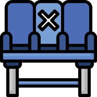A blue bench with two seats on it vector