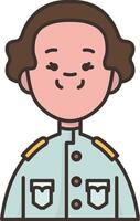 A cartoon character of a man in uniform vector