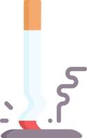 A cigarette with a burning tip and smoke coming out vector