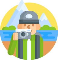 A man with a camera is taking a picture vector