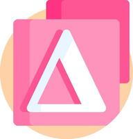 A pink folder with a triangle on it vector