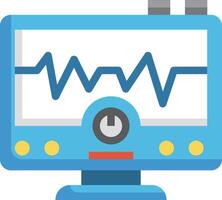 A computer monitor with a heartbeat icon vector