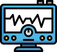 A computer monitor with an ecg graph on it vector