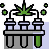 A marijuana plant is growing in a test tube vector