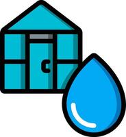A blue house with a drop of water and a house vector