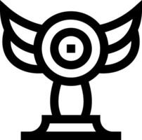A black and white logo of a trophy with wings vector