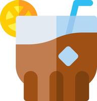 A drink with a straw and orange slice vector