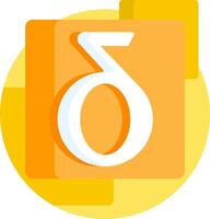 The number zero in an orange square vector