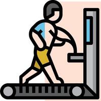 A man is running on a treadmill vector