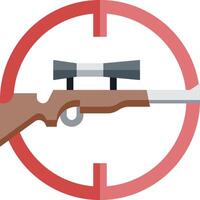 A rifle and scope in a red circle vector