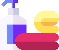 A bottle of cleaning solution and a towel vector