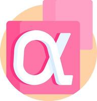 A pink square with the letter o on it vector