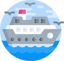 A cruise ship floating in the ocean vector