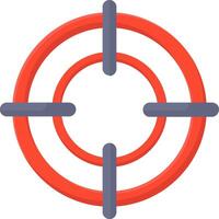 A red crosshair on a white background vector
