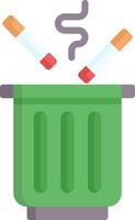 A trash can with cigarettes and a cigarette lighter vector