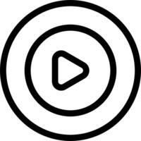 A black and white image of a play button vector