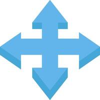A blue arrow pointing to the left and right vector