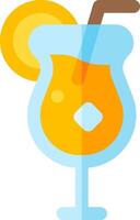 A drink with a straw and orange slice vector
