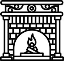 Fireplace icon illustration vector