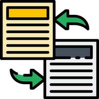 Two documents are being shown with arrows pointing to the right vector