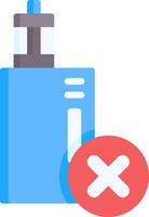 A blue vaporizer with a red cross next to it vector