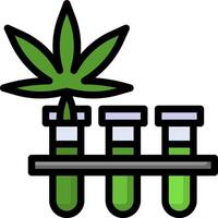 A marijuana plant in a test tube with two test tubes vector