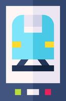 A flat icon of a train on a train track vector