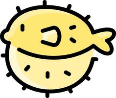 A yellow fish with a smiley face vector