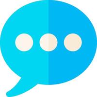A blue speech bubble with four dots on it vector