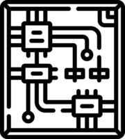 A black and white image of a circuit board vector