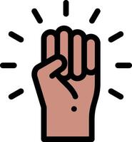 A hand with a fist up in the air vector