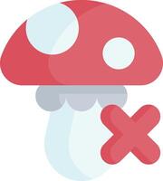 A mushroom with a x sign on it vector