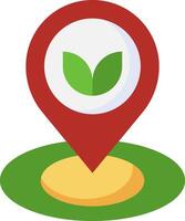 Map pin with green leaf icon vector