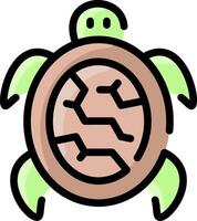 A turtle with a green shell and brown skin vector