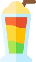 An ice cream drink with a straw and a rainbow vector
