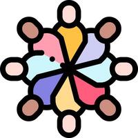A group of people in a circle with a flower in the center vector