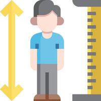 A man is standing next to a measuring tape vector