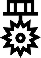 A black and white symbol with a star in the center vector