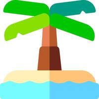 An icon of a palm tree on an island vector
