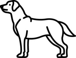 A dog is standing in a line drawing vector