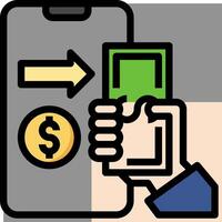 Mobile payment icon vector