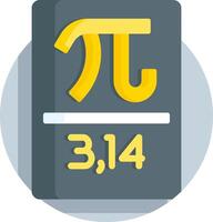 The pi symbol is shown on a book vector