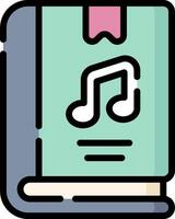 Music icon with a book and music note vector