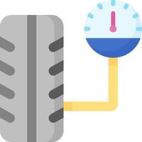 A tire with a gauge and a pressure gauge vector