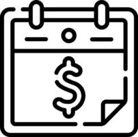 A calendar with a dollar sign on it vector