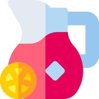 A pitcher of lemonade and a slice of lemon vector