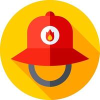 Fireman hat icon with long shadow vector